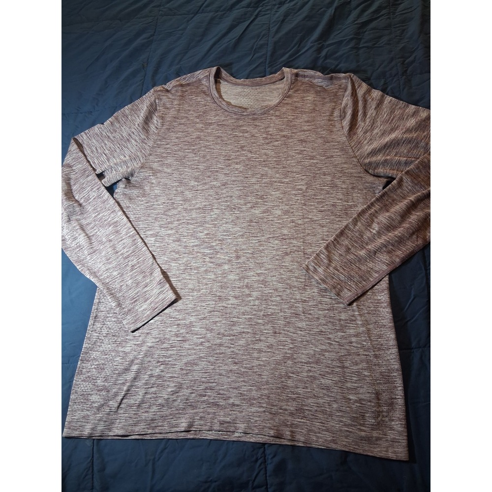 Lululemon Metal Vent‎ Tech Long Sleeve Shirt XL Maroon Heather Space Dye Mens